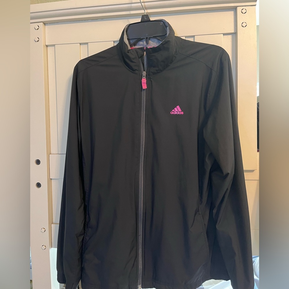 Adidas Black and Pink Track Jacket